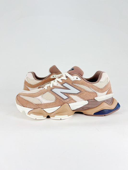 New Balance 9060 in the "Earth Shadow" or "Sparrow" colorway