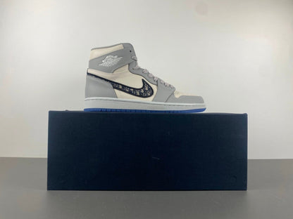 Dior x Air Jordan 1 Retro High Wolf Grey / Sail