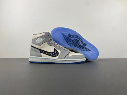 Dior x Air Jordan 1 Retro High Wolf Grey / Sail
