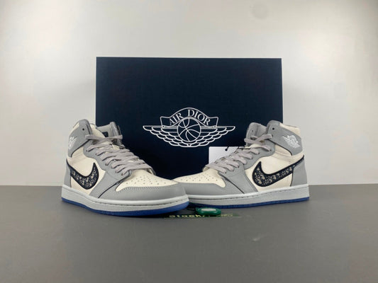 Dior x Air Jordan 1 Retro High Wolf Grey / Sail