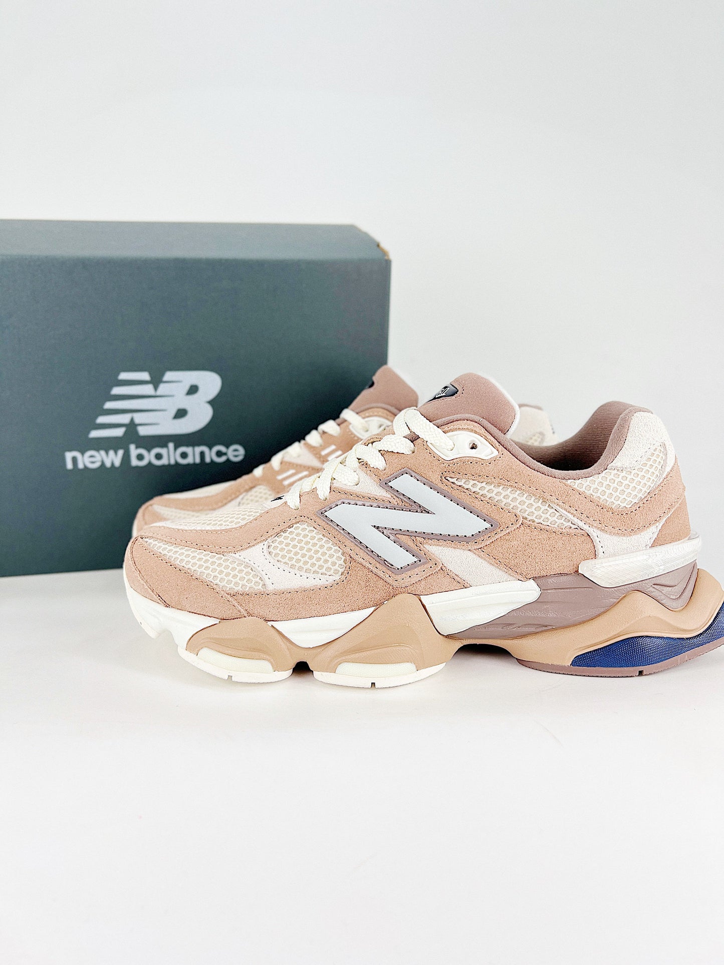 New Balance 9060 in the "Earth Shadow" or "Sparrow" colorway