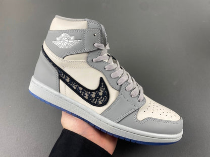 Dior x Air Jordan 1 Retro High Wolf Grey / Sail