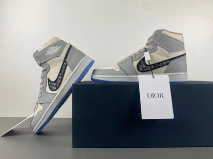 Dior x Air Jordan 1 Retro High Wolf Grey / Sail