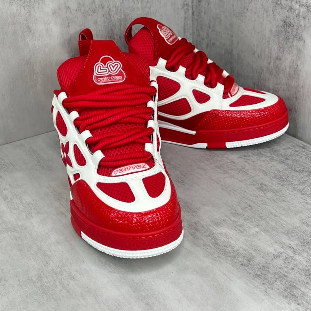 Louis Vuitton LV Skate Sneakers in red and white